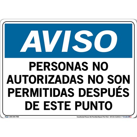 Vestil Vinyl Label Sign, 10-1/2" Height, 14-1/2" Width, Vinyl Label, Rectangle, Spanish SI-N-31-C-LB-011-S